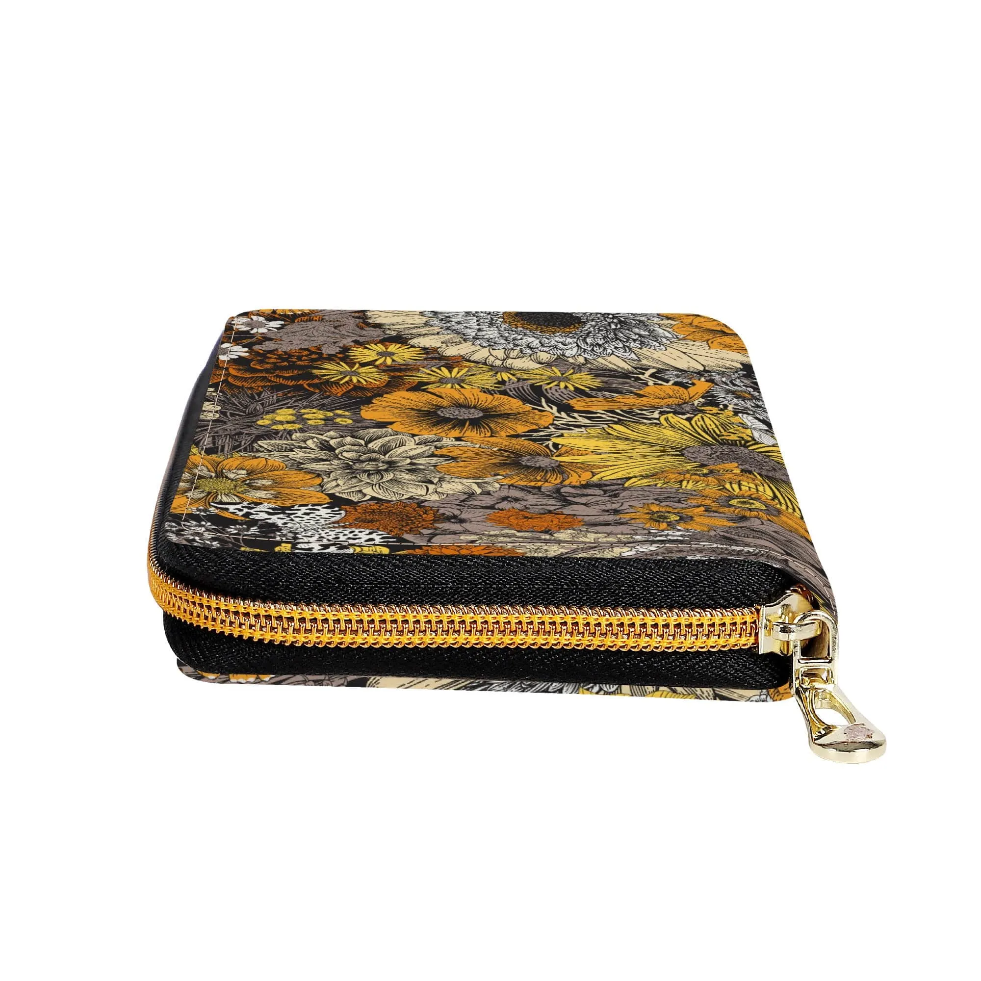 Fall Flowers Zip-Around Wallet