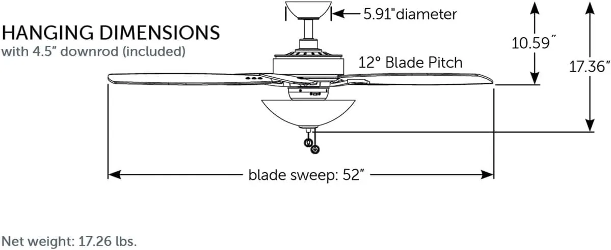 Fanimation Aire Deluxe - 52 inch - Brushed Nickel with Cherry/Dark Walnut Blades and LED Bowl Light Kit with Pull-Chain - FP6285BBN