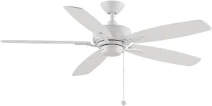 Fanimation Aire Deluxe - 52 inch - Matte White with Matte White Blades and Pull-Chain - FP6284MW