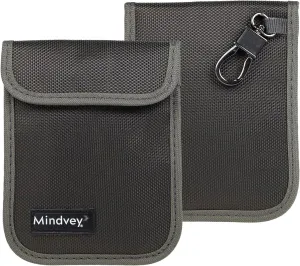 Faraday Bags for Car Key Fobs, Credit Cards, Smart Watches/Data Privacy, Electronic Device Security, Anti-Hacking Card Protection 5G RF & RFID Shielding (2, Dark Gray)