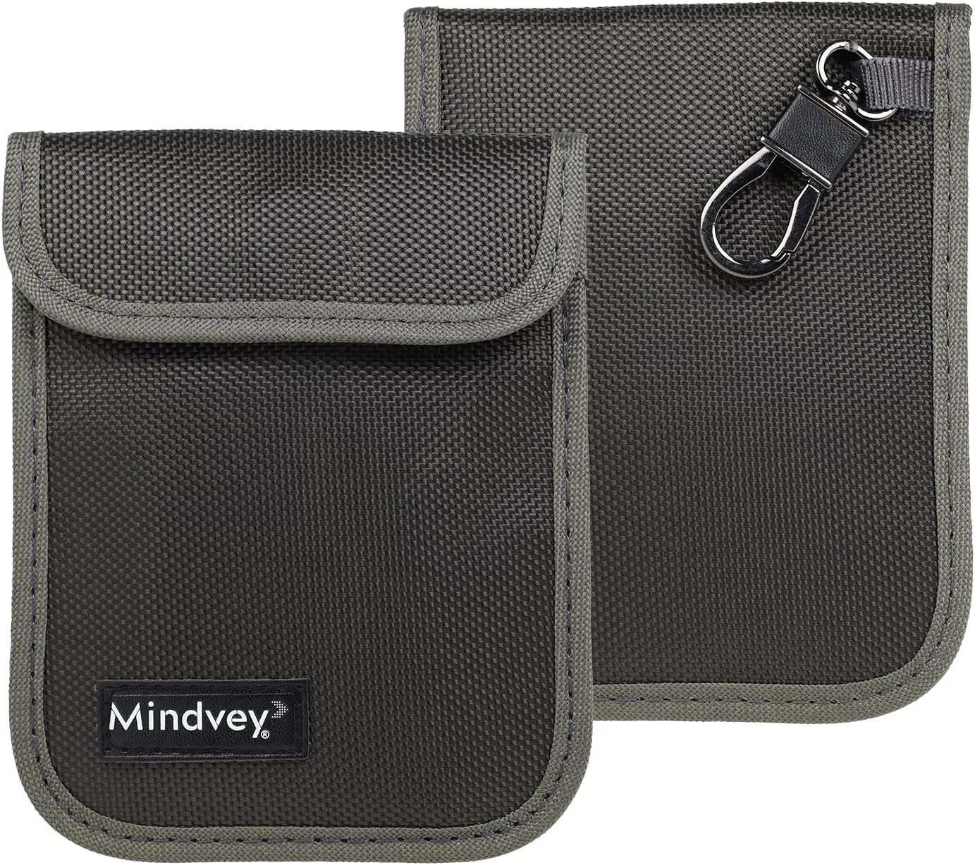 Faraday Bags for Car Key Fobs, Credit Cards, Smart Watches/Data Privacy, Electronic Device Security, Anti-Hacking Card Protection 5G RF & RFID Shielding (2, Dark Gray)