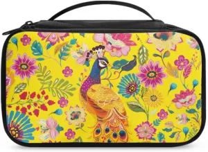 Fashion Makeup Bag for Women Floral Peacock Travel Make Up Organizer Bag Large Capacity Storage Bag,Birthday Gift