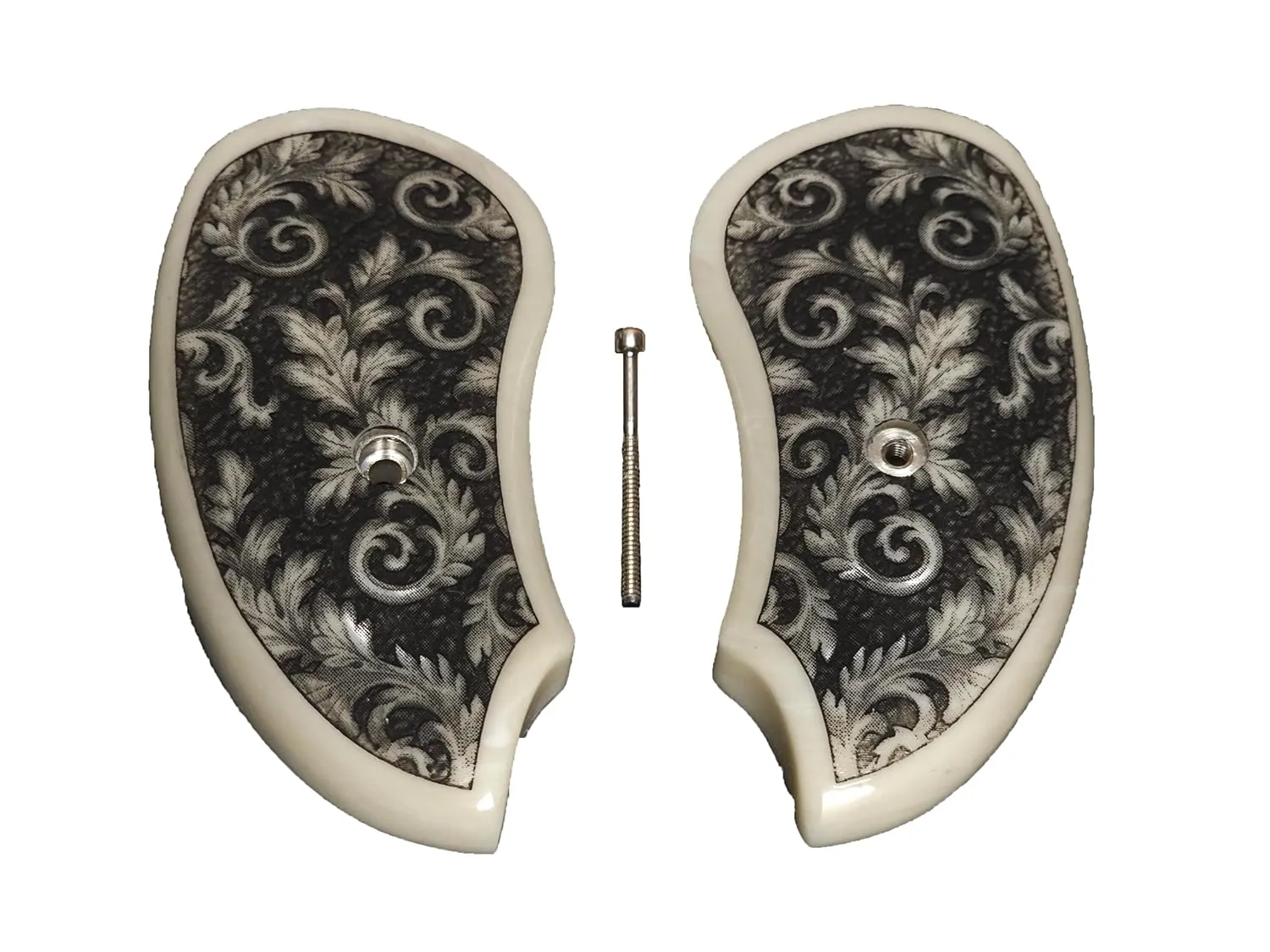 Faux Ivory Floral Scroll Bond Arms Derringer Grips