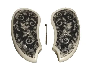 Faux Ivory Floral Scroll Bond Arms Derringer Grips