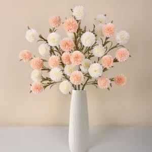 Faux Kiku Flower with 30 Heads Artificial Flowers for Indoors, Realistic Fake Flowers for Vase, Faux Mums Long Silk Stem Flowers for Home Decor 6 Stems Bulk Chrysanthemum Floral