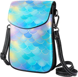 Faux Leather Crossbody Bag for Women, Messenger Bag, Shoulder Bag, fish scale pattern art