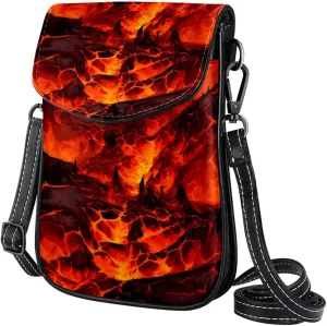 Faux Leather Crossbody Bag for Women, Messenger Bag, Shoulder Bag, Volcano Pattern