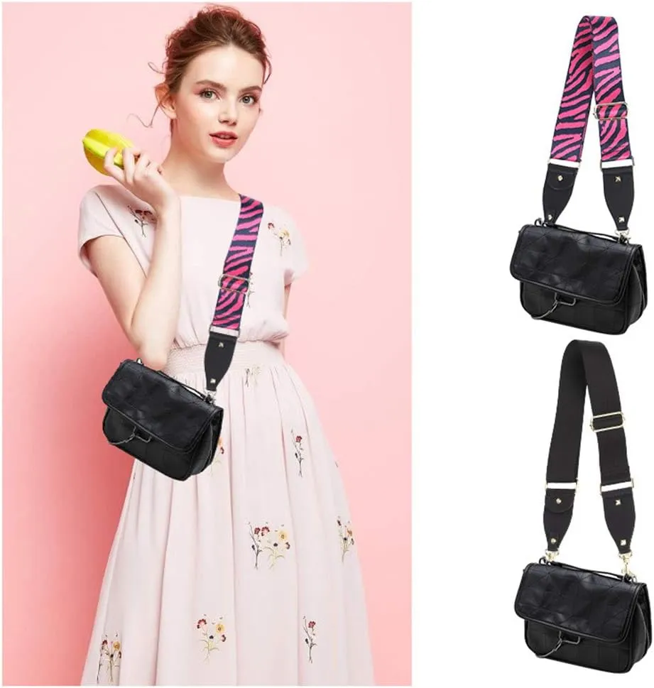 Faux Leather Crossbody-Strap Shoulder Bag Strap-Replacement Purse Strap Bag Replacement-Strap For Handbag (Black)