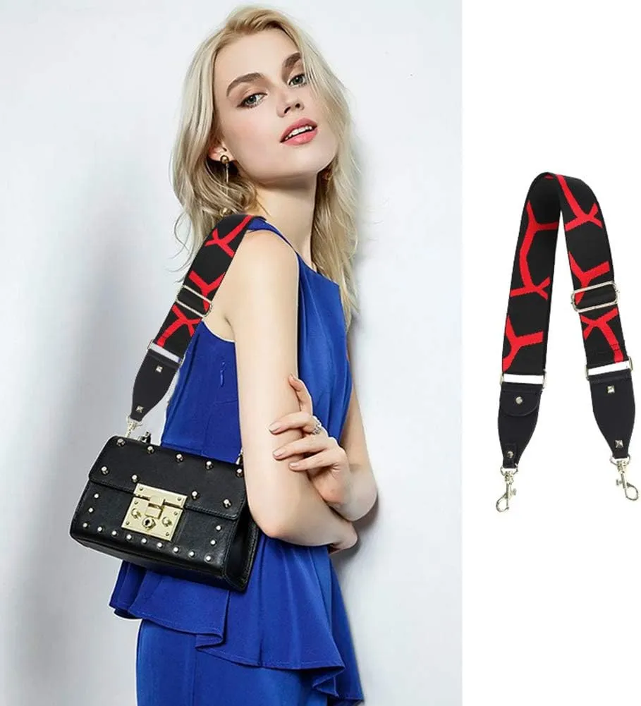 Faux Leather Crossbody-Strap Shoulder Bag Strap-Replacement Purse Strap Bag Replacement-Strap For Handbag (Black)