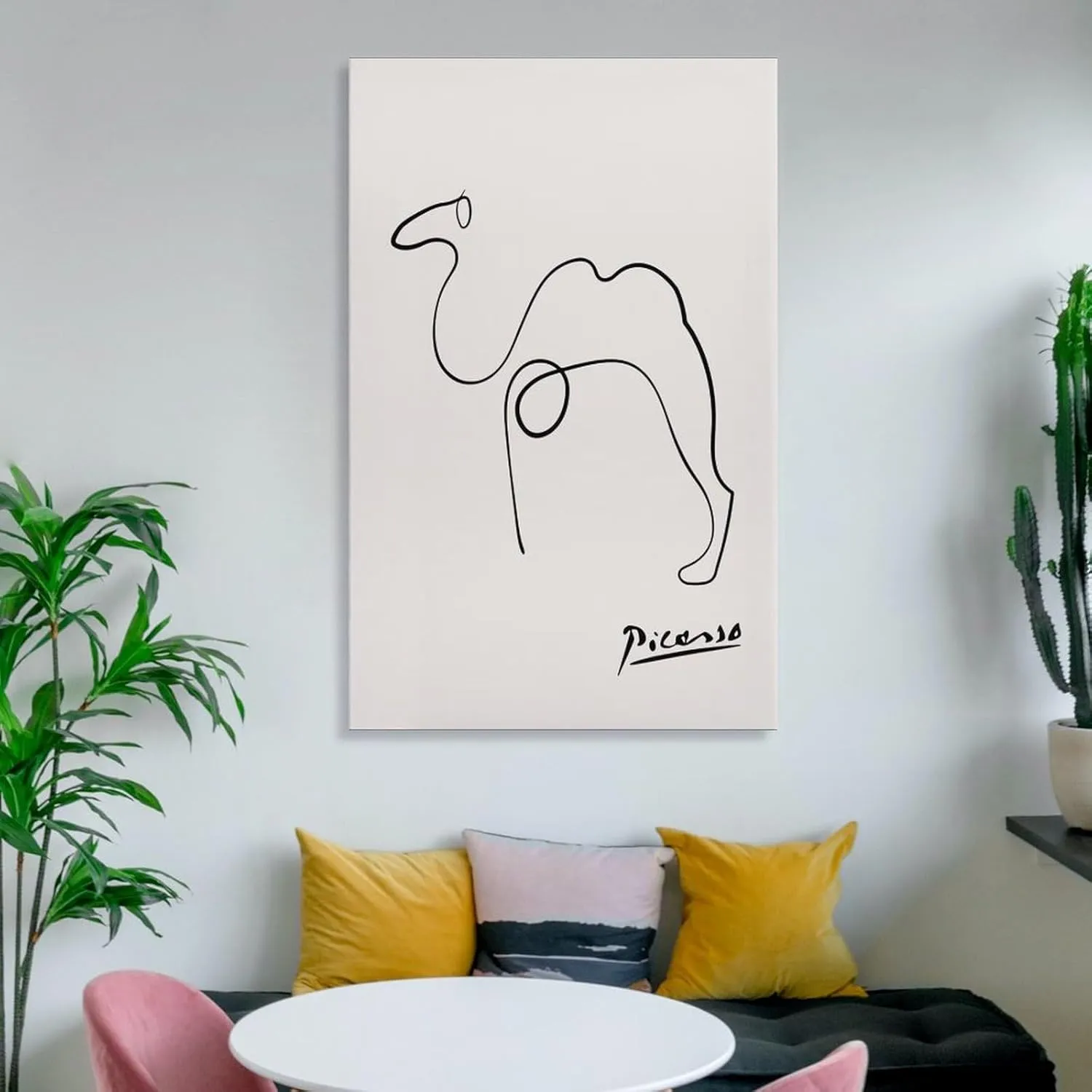 FideMm Pablo Picasso Camel Sketch Line Drawing Art Print Esquisse Le Chameau, Poster for Room Aesthetics Canvas Wall Art Poster And Print Frame-style 12x18inch(30x45cm)