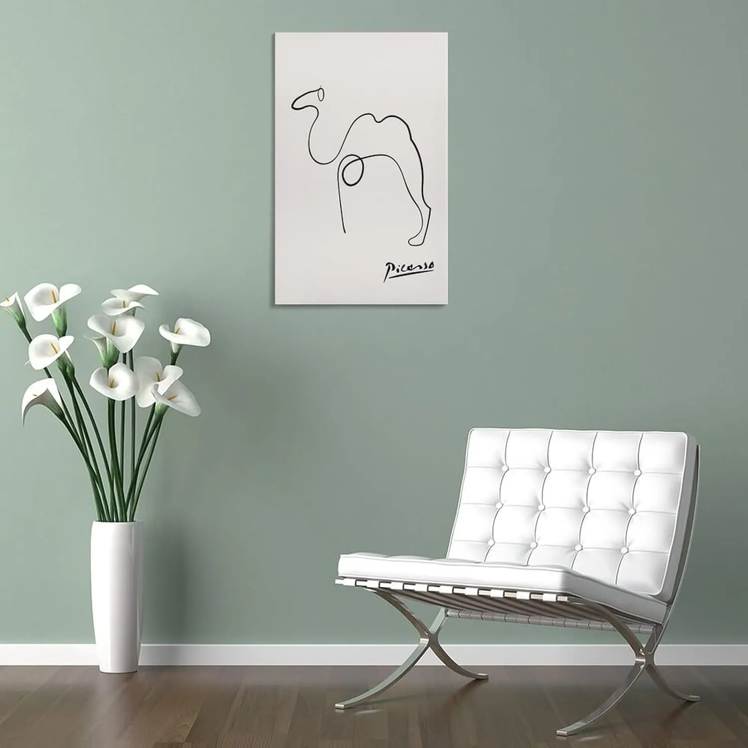 FideMm Pablo Picasso Camel Sketch Line Drawing Art Print Esquisse Le Chameau, Poster for Room Aesthetics Canvas Wall Art Poster And Print Frame-style 12x18inch(30x45cm)
