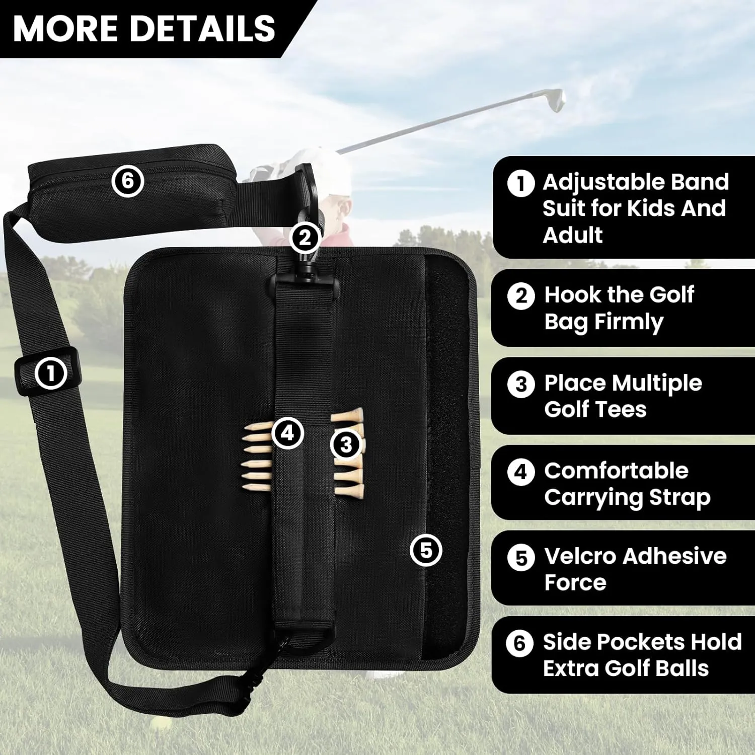 FINGER TEN Golf Club Bag Mini Lightweight for Men Women Ladies Kids with/Without Ball Pouch Pack, Portable for Driving Range Carrier Course Training Case