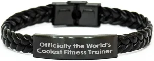 Fitness Trainer's Thoughtful Gift Idea: Inspirational Quote Engraved Interlaced Leather Fitness Trainer Gifts for Fitness Enthusiasts, Graduation Unique Gifts for Him or Her from Friends