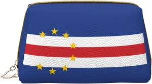 Flag Of Cape Verdemakeup Bag Organizer,Toiletry Cosmetic Bag,Zipper Pouch Brushes Storage Case(Large)