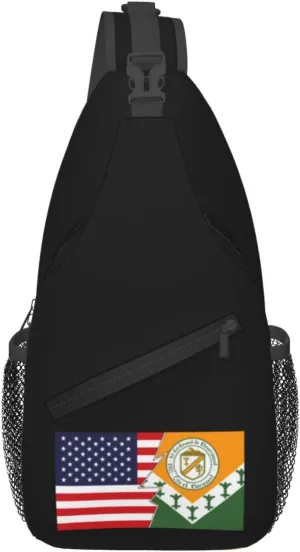Flag Of Florissant, Missouri And America Crossbody Bags For Women Men Chest Backpack Gym Shoulder Bag Travel Outdoor Sports Casual Crossbody Bags
