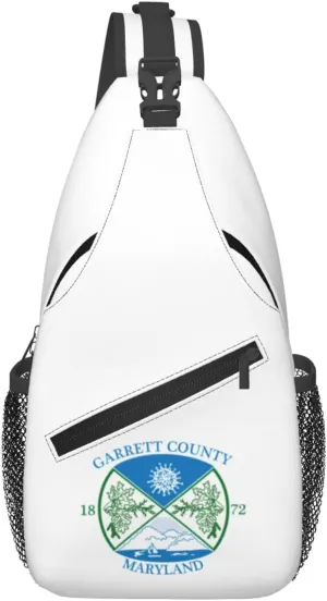 Flag Of Garrett County, Maryland Crossbody Bags For Women Men Chest Backpack Gym Shoulder Bag Travel Outdoor Sports Casual Crossbody Bags