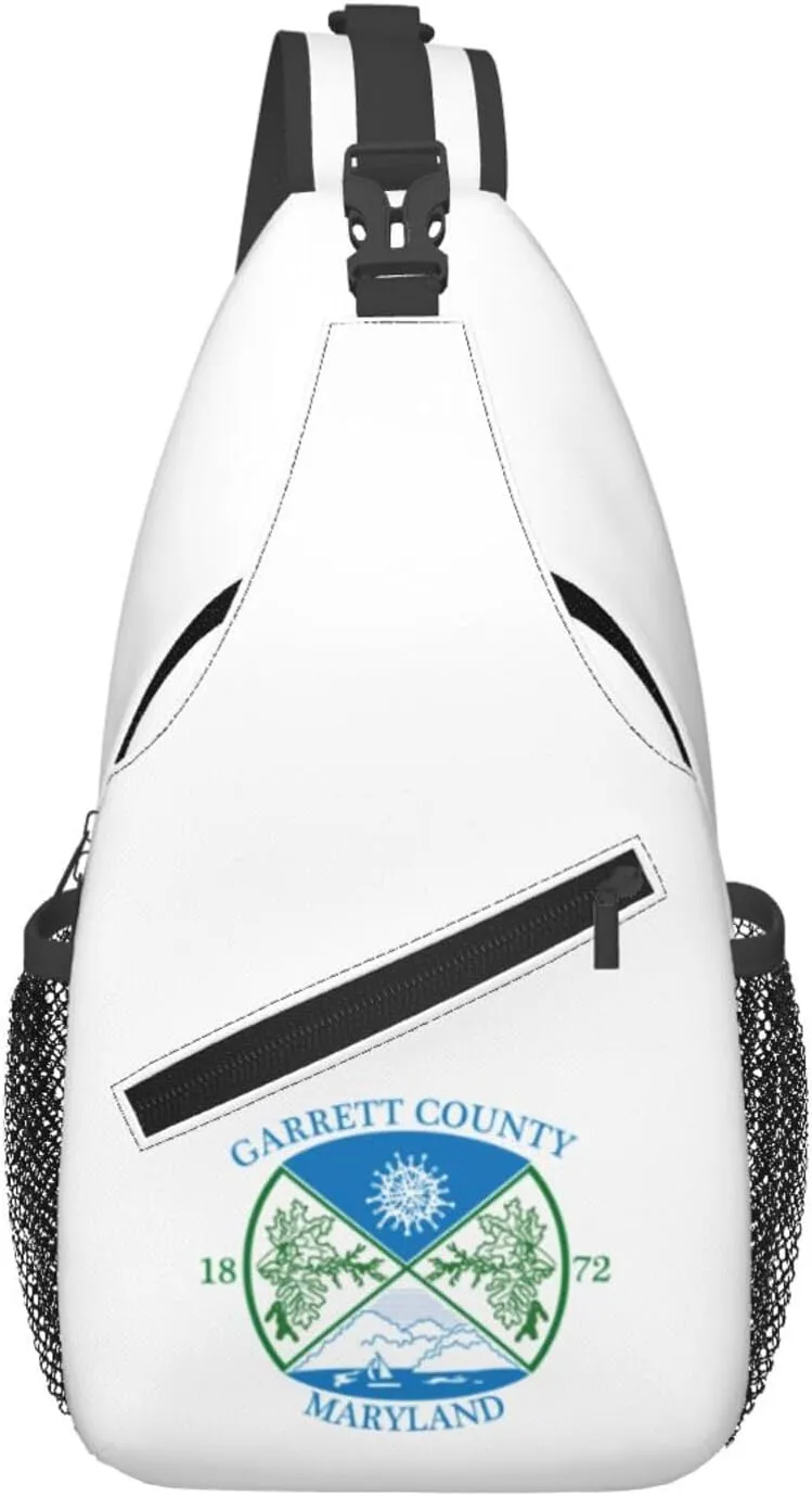 Flag Of Garrett County, Maryland Crossbody Bags For Women Men Chest Backpack Gym Shoulder Bag Travel Outdoor Sports Casual Crossbody Bags