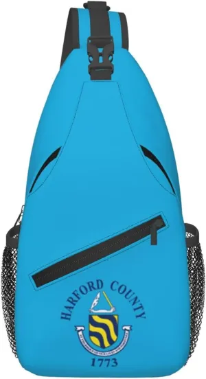 Flag Of Harford County, Maryland Crossbody Bags For Women Men Chest Backpack Gym Shoulder Bag Travel Outdoor Sports Casual Crossbody Bags