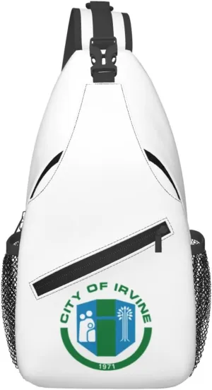 Flag Of Irvine, California Crossbody Bags For Women Men Chest Backpack Gym Shoulder Bag Travel Outdoor Sports Casual Crossbody Bags