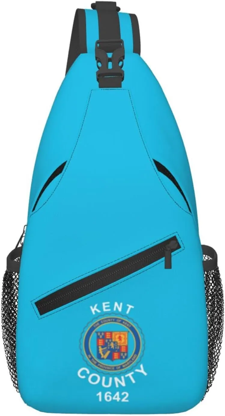 Flag Of Kent County, Maryland Crossbody Bags For Women Men Chest Backpack Gym Shoulder Bag Travel Outdoor Sports Casual Crossbody Bags