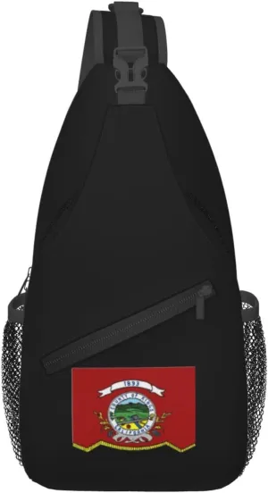 Flag Of Kings County, California Crossbody Bags For Women Men Chest Backpack Gym Shoulder Bag Travel Outdoor Sports Casual Crossbody Bags
