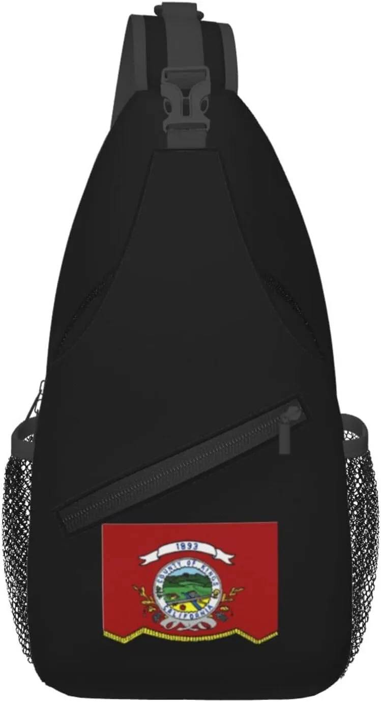 Flag Of Kings County, California Crossbody Bags For Women Men Chest Backpack Gym Shoulder Bag Travel Outdoor Sports Casual Crossbody Bags