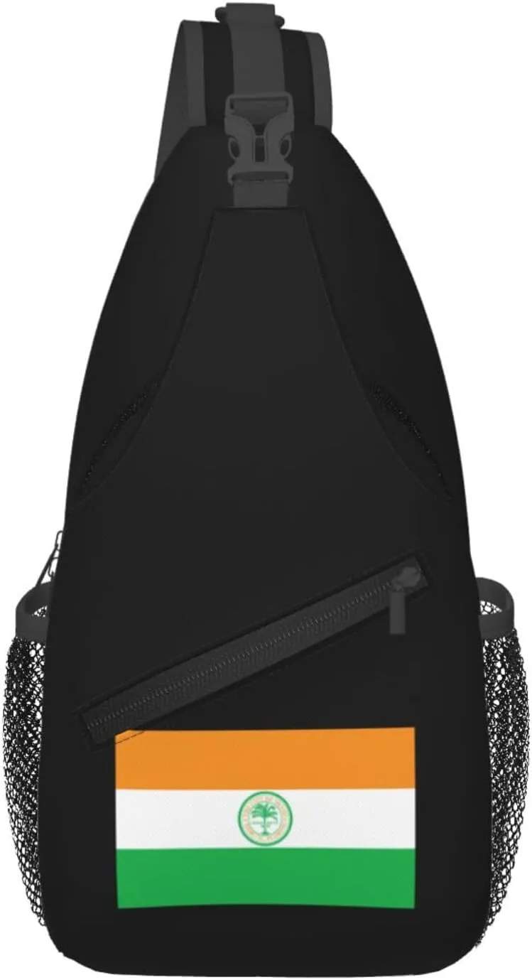 Flag Of Miami, Florida Crossbody Bags For Women Men Chest Backpack Gym Shoulder Bag Travel Outdoor Sports Casual Crossbody Bags