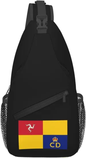 Flag Of The Isle Of Man Civil Defence Service Crossbody Bags For Women Men Chest Backpack Gym Shoulder Bag Travel Outdoor Sports Casual Crossbody Bags