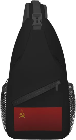 Flag Of The Soviet Union Knitting Effect Crossbody Bags For Women Men Chest Backpack Gym Shoulder Bag Travel Outdoor Sports Casual Crossbody Bags