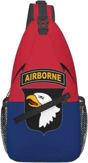 Flag of the U.S. 101St Airborne Division Crossbody Bags For Women Men Chest Backpack Gym Shoulder Bag Travel Outdoor Sports Casual Crossbody Bags