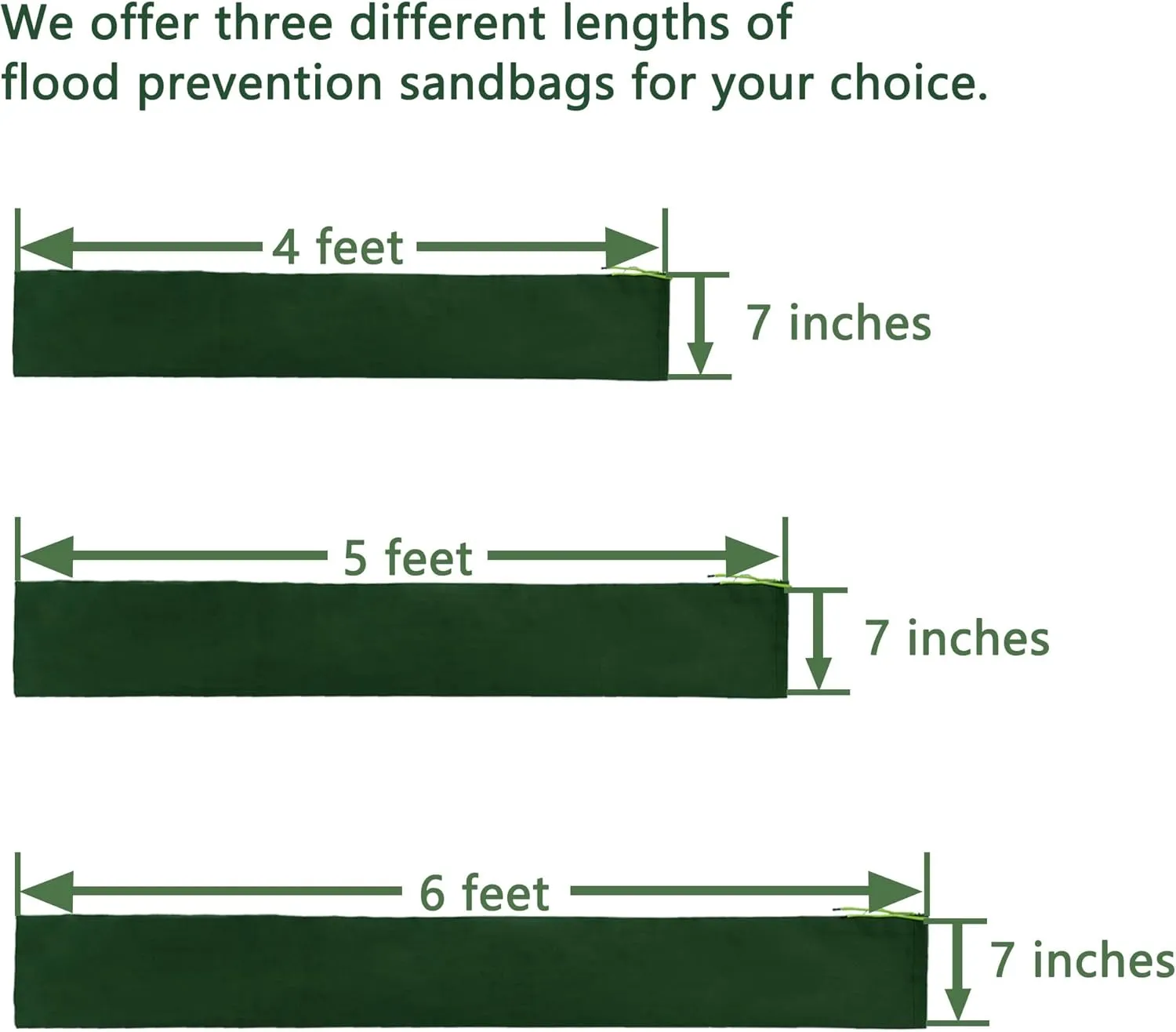 Flood Prevention Sandbags, Reusable Flood Water Barrier, Suitable for Indoor and Outdoor, etc. to Control Flooding in Rainy Season (6 feet 7 inches (Pack of 10))