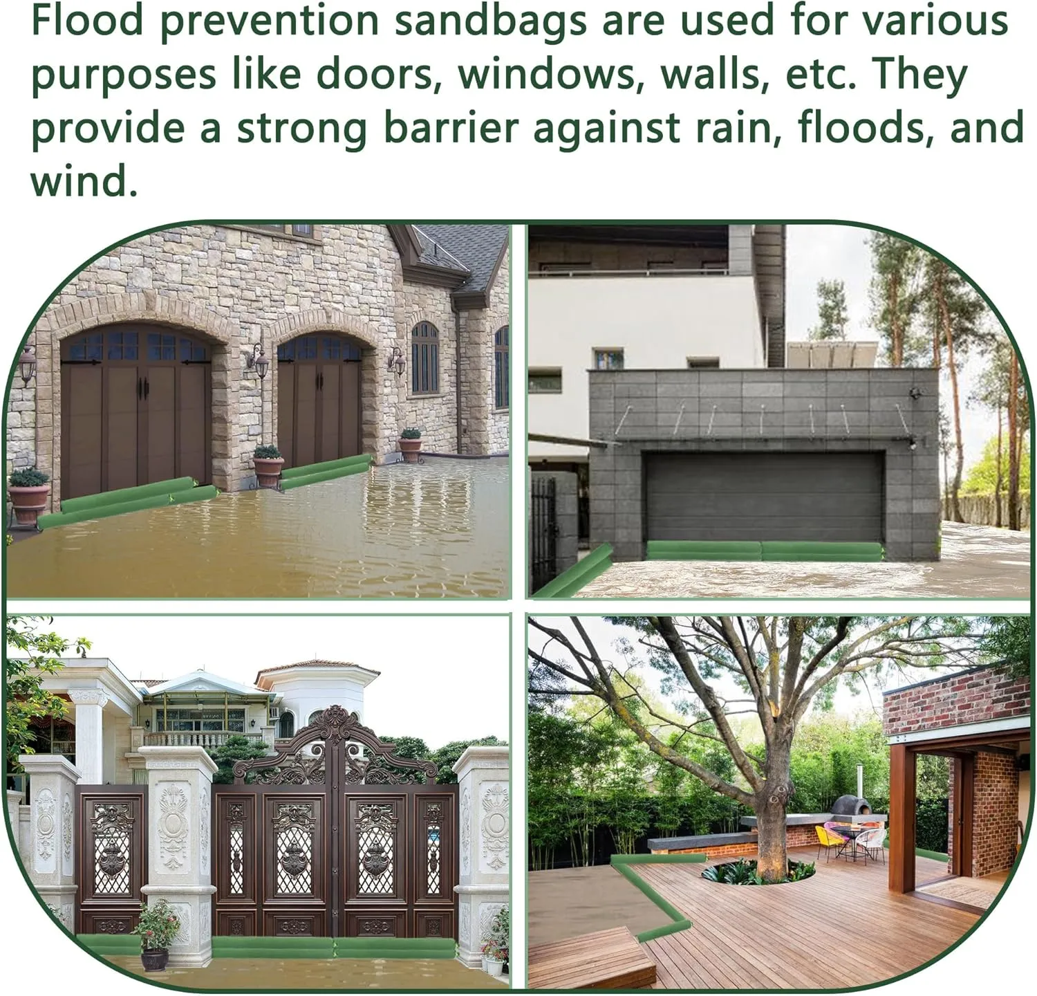 Flood Prevention Sandbags, Reusable Flood Water Barrier, Suitable for Indoor and Outdoor, etc. to Control Flooding in Rainy Season (6 feet 7 inches (Pack of 10))
