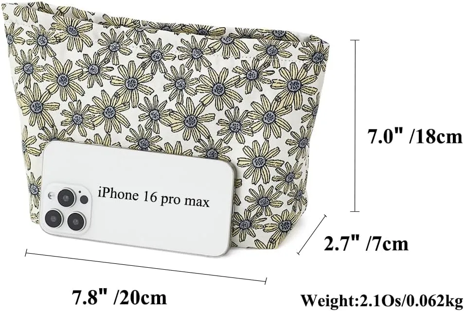Floral Jacquard Makeup Bag - Large Capacity Cosmetic Pouch for Travel, Toiletry Organizer with Zipper, Perfect for Daily Use and Gifts