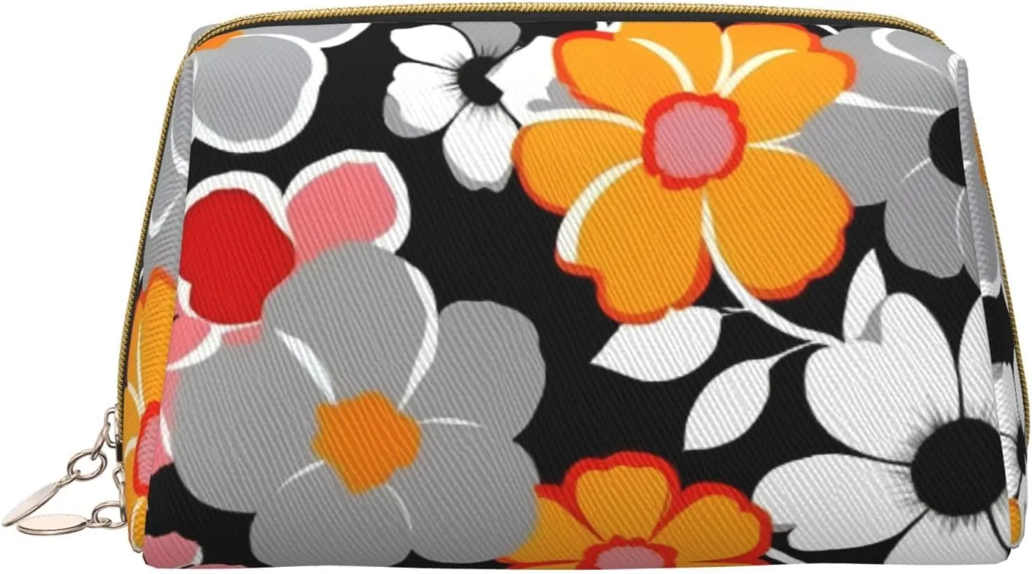 Floral Pattern Toiletry Pouch, Travel-Friendly Makeup Organizer For Makeup Brushes, Lipsticks