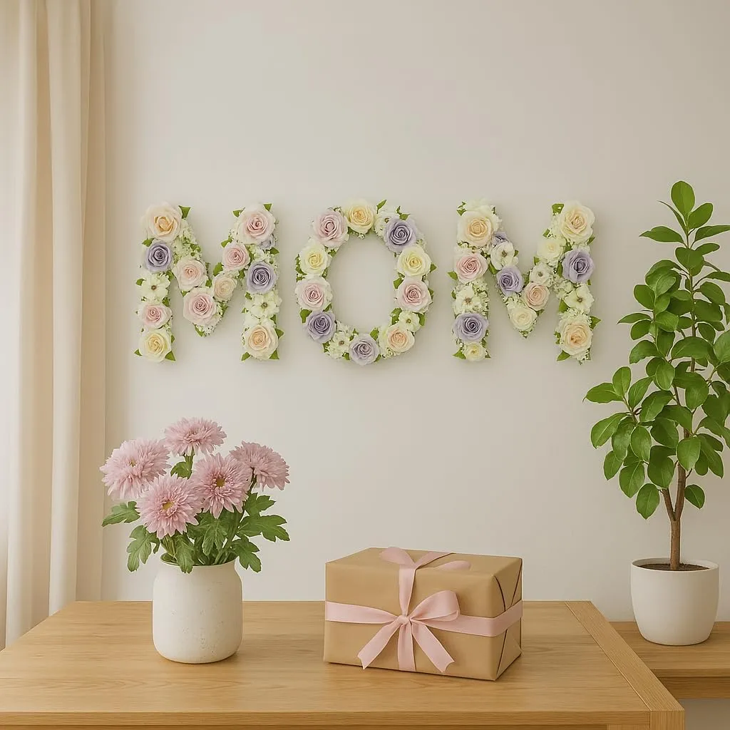Flower Letters Artificial Floral A-Z Initial Alphabet Faux Floral Letters 13" Height Fake Flowers For Spring Wedding Funeral Baby Bridal Shower Nursery Art Photo Prop Shabby Chic Wall Decor(Shape H)