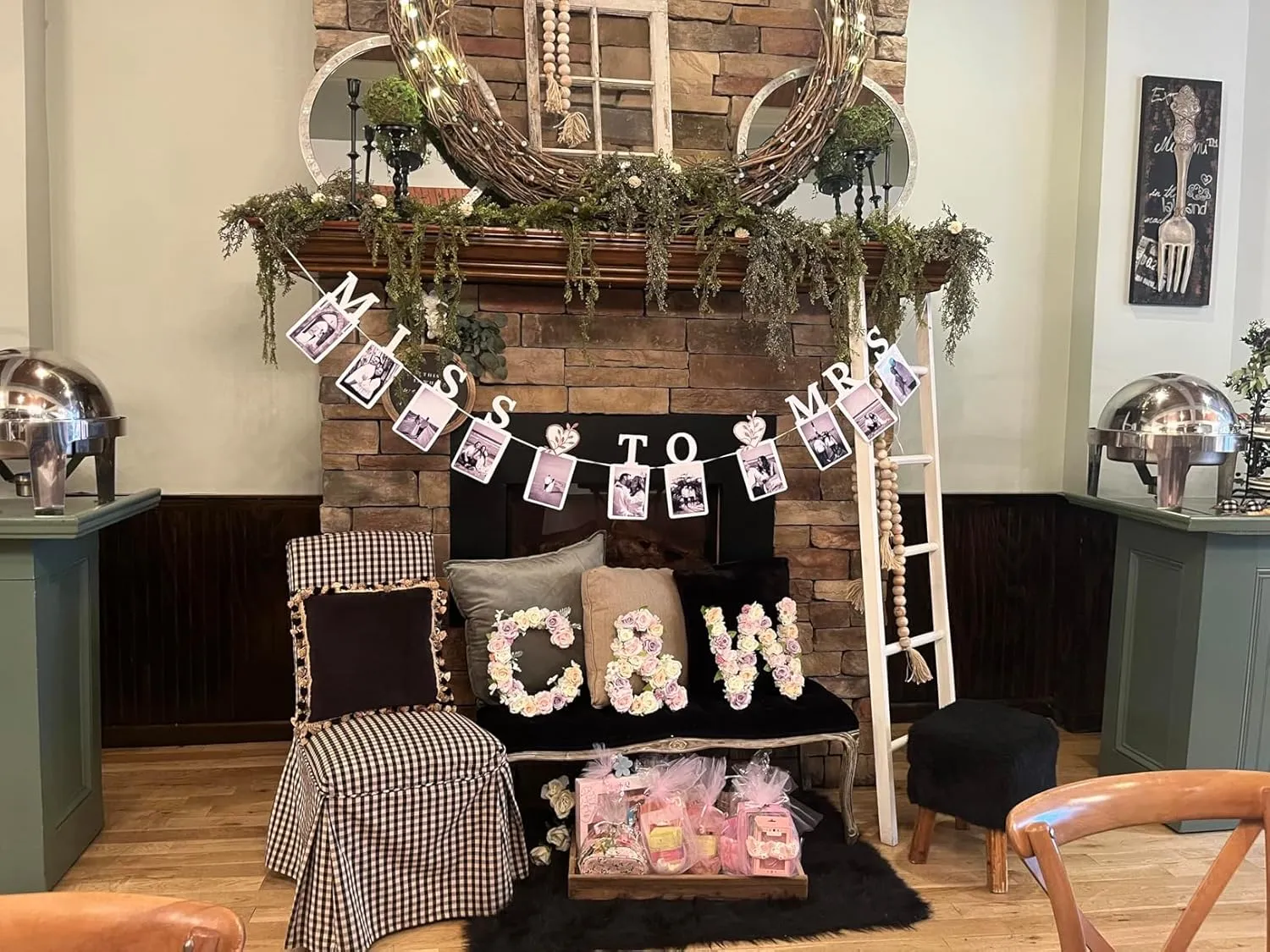 Flower Letters Artificial Floral A-Z Initial Alphabet Faux Floral Letters 13" Height Fake Flowers For Spring Wedding Funeral Baby Bridal Shower Nursery Art Photo Prop Shabby Chic Wall Decor(Shape H)