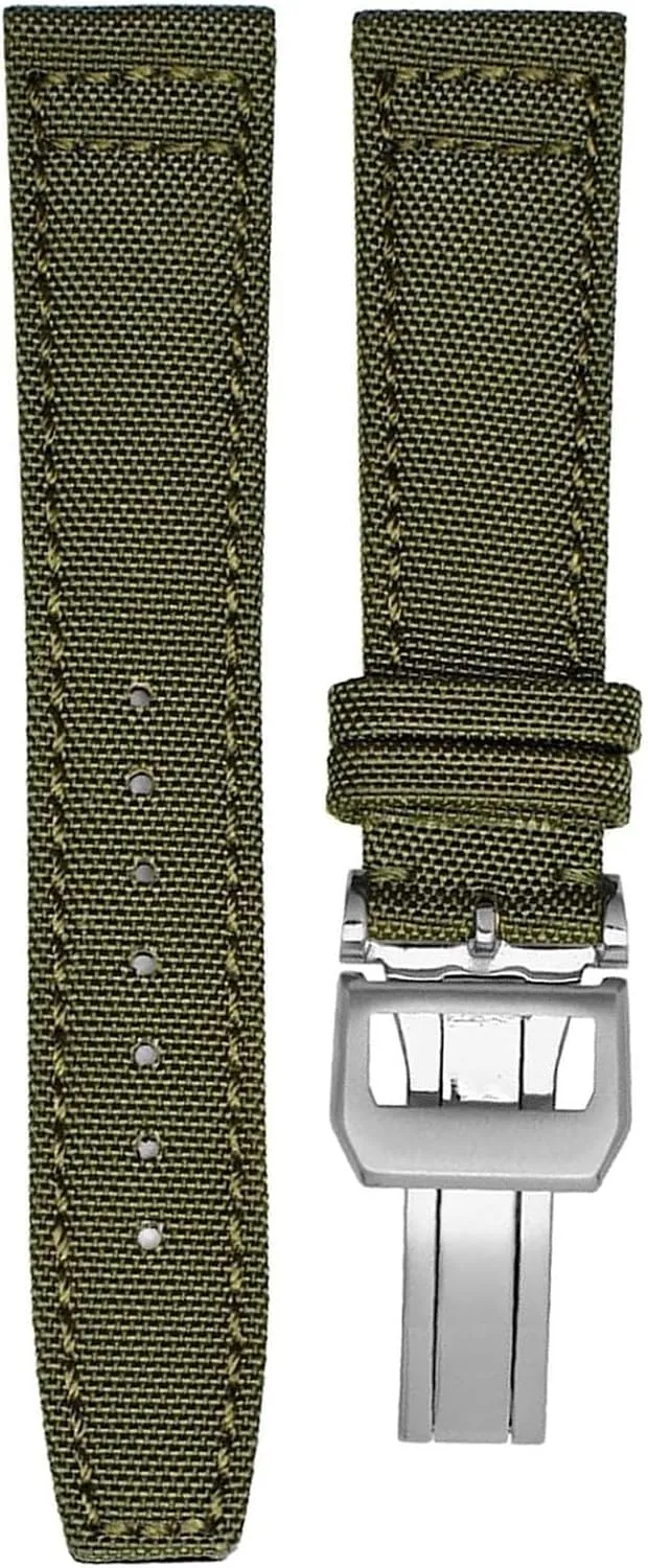 For IWC TopGun Pilot Spitfire Timezone Strap Wristwatch Nylon Canvas Fabric Watch Band 20mm 21mm 22mm