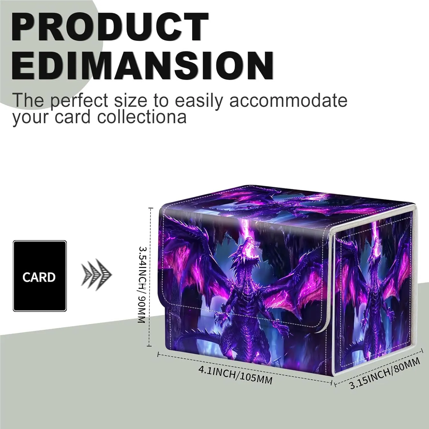 for MTG Card Storage Solution - for MTG Card Box and Commander Decks, High Capacity Anime Card Sleeves for Mtg Deck Box, Designed Specifically for Mtg Players(Purple Dragon)