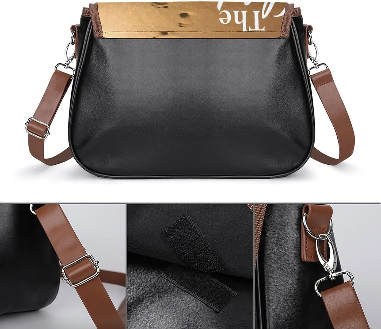 French Engraved Floral Toile Leather Shoulder Bag with Detachable Shoulder Strap Versatile for Daily Use