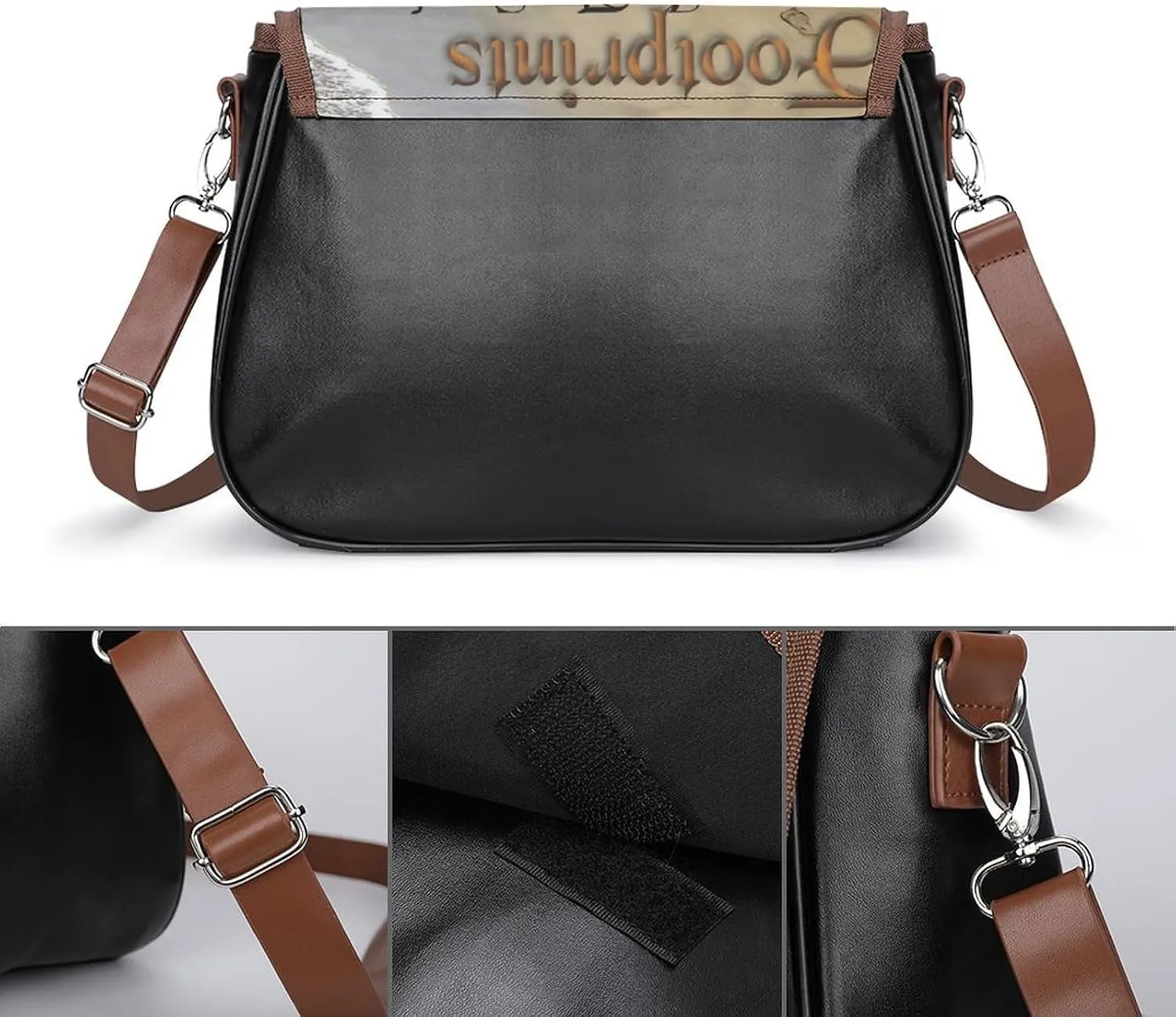 French Engraved Floral Toile Leather Shoulder Bag with Detachable Shoulder Strap Versatile for Daily Use