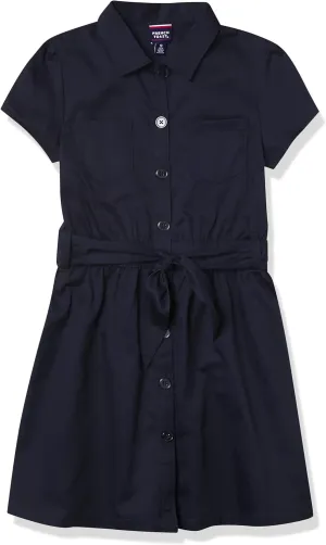 French Toast Girls' Twill Safari Shirtdress