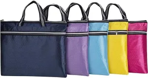 Funny live Set of 5;Document File Holder Zipper File Bags Football Shape Shopping Bags Multicolor Double Pocket Zip Handbag (A4 Size, Random Color)