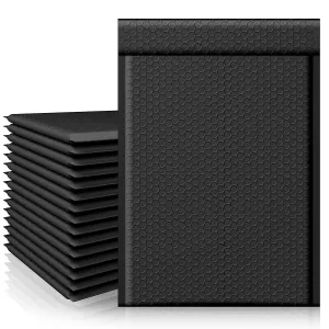 Fuxury Bubble Mailers, 10.5x16 Inch 25 Pack Padded Envelopes Self Seal Adhesive Waterproof, Large Shipping Envelopes, Padded Mailers, Bubble Bags for Mailing, Packaging, Small Business, Black#5