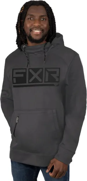 FXR Charcoal/Black Podium Tech Pullover Hoodie Hoody Polyester Fleece DWR Finish
