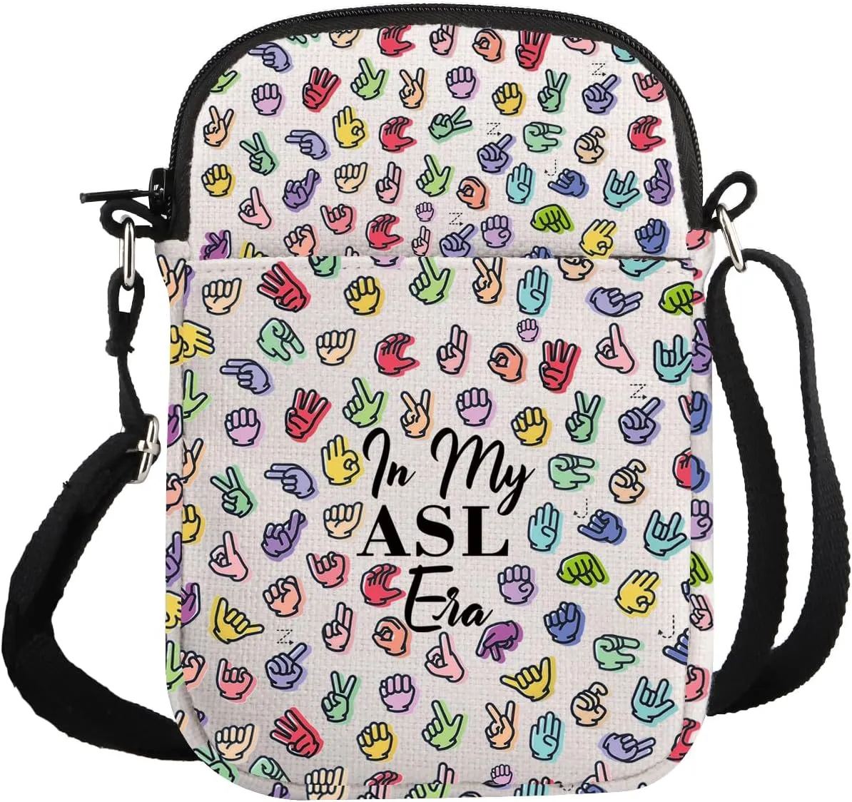 G2TUP American Sign Language Gift My ASL Era Makeup Bag ASL Cosmetic Bag ASL Teacher Gift Zipper Travel Bag (My ASL Era S)