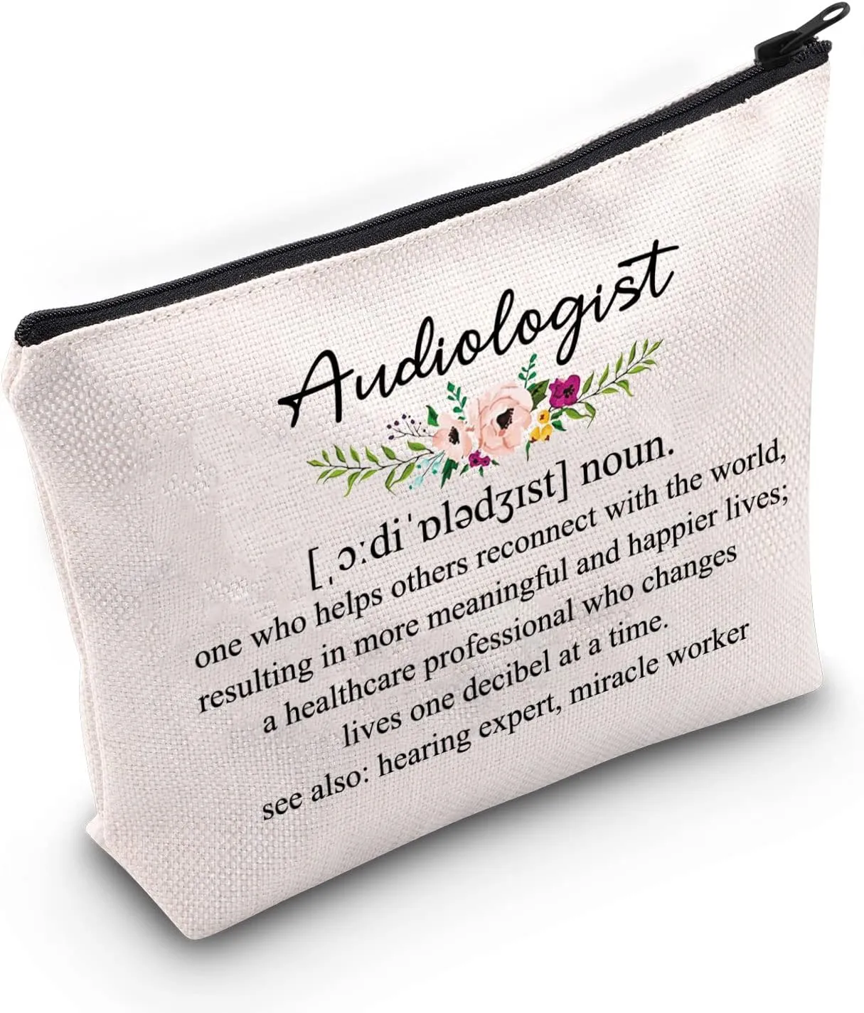 G2TUP Audiologist Thank You Gift Audiologist Definition Makeup Bag Audiology Cosmetic Bag Ear Doctor Gift Audiology St-udent Graduation Gift Zipper Travel Bag (Audiologist Definition)