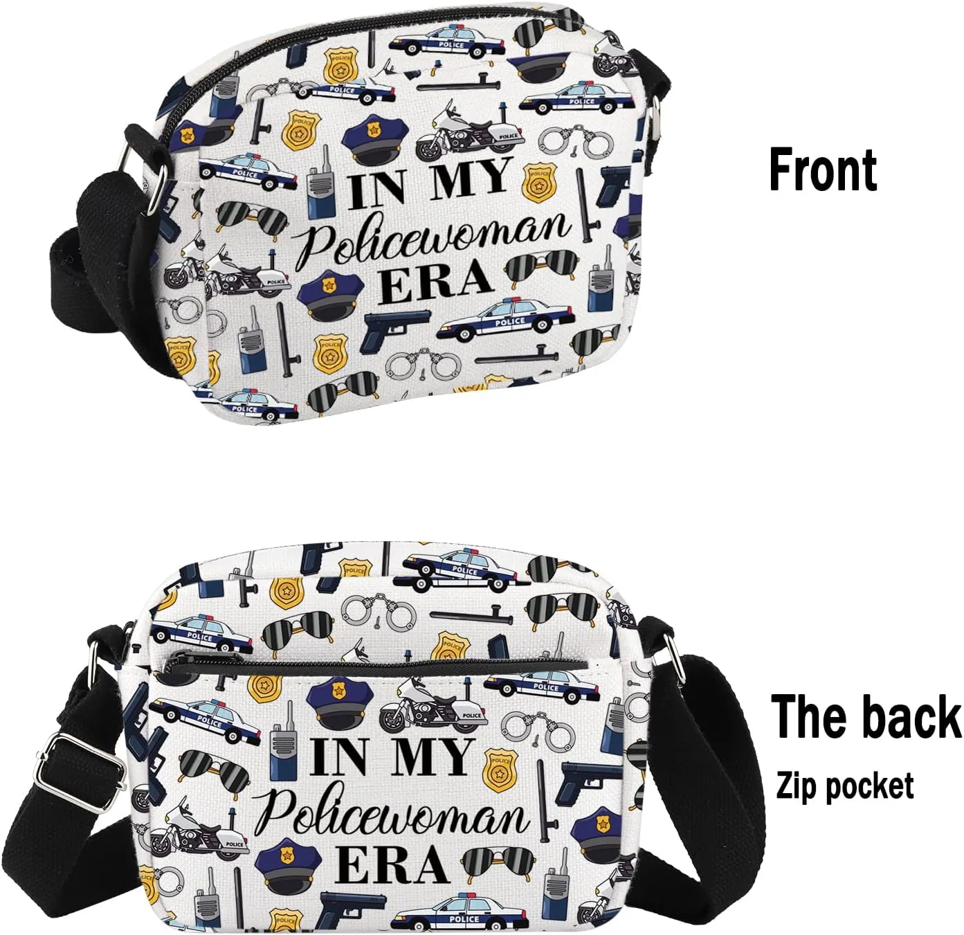 G2TUP Policewoman Gift Policewoman Era Makeup Bag Police Officer Cosmetic Bag Police Woman Appreciation Zipper Pouch Bag (Policewoman Era HS)