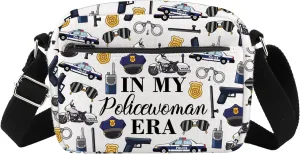 G2TUP Policewoman Gift Policewoman Era Makeup Bag Police Officer Cosmetic Bag Police Woman Appreciation Zipper Pouch Bag (Policewoman Era HS)