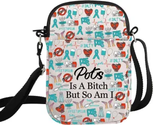 G2TUP POTS Inspired Gift POTS Is A B* Makeup Bag POTS Awareness Cosmetic Bag POTS Syndrome Fighter Gift (POTS Is A B* S)