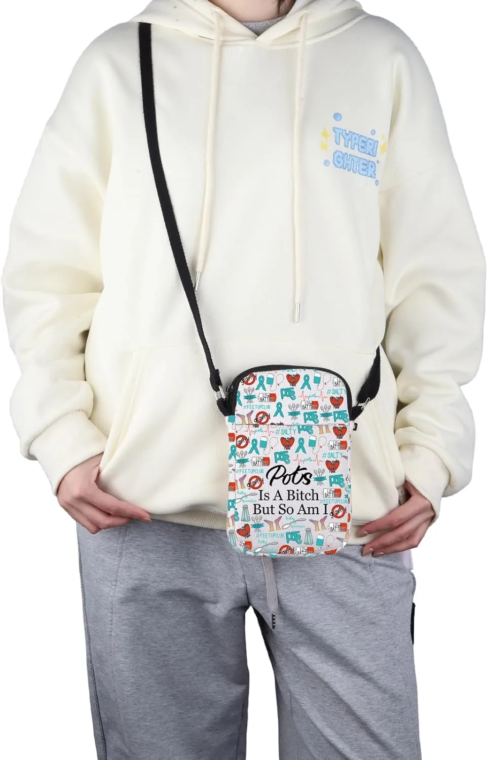 G2TUP POTS Inspired Gift POTS Is A B* Makeup Bag POTS Awareness Cosmetic Bag POTS Syndrome Fighter Gift (POTS Is A B* S)